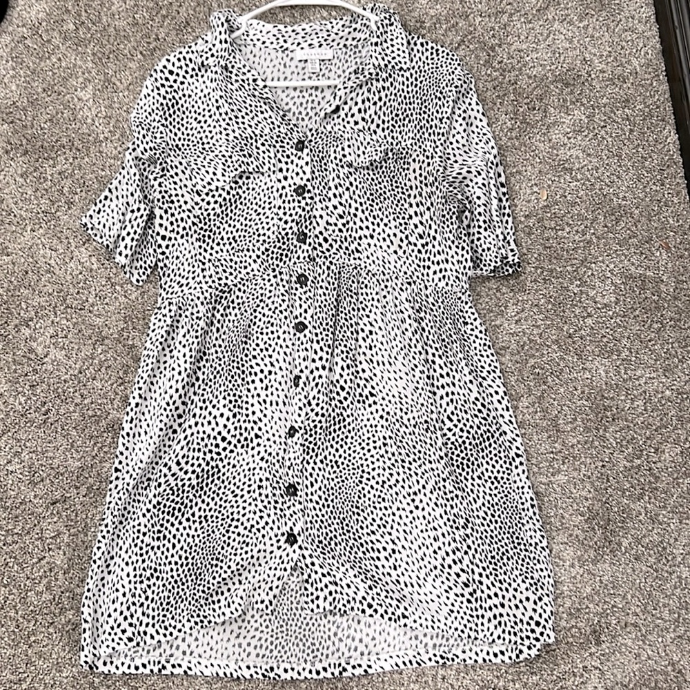 Top Shop White Cheeta Dress with Wrap tie Size 12 Womens